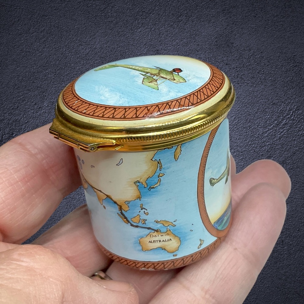 🌺RARE Halcyon Days Amy Johnson Trinket Box-188/300